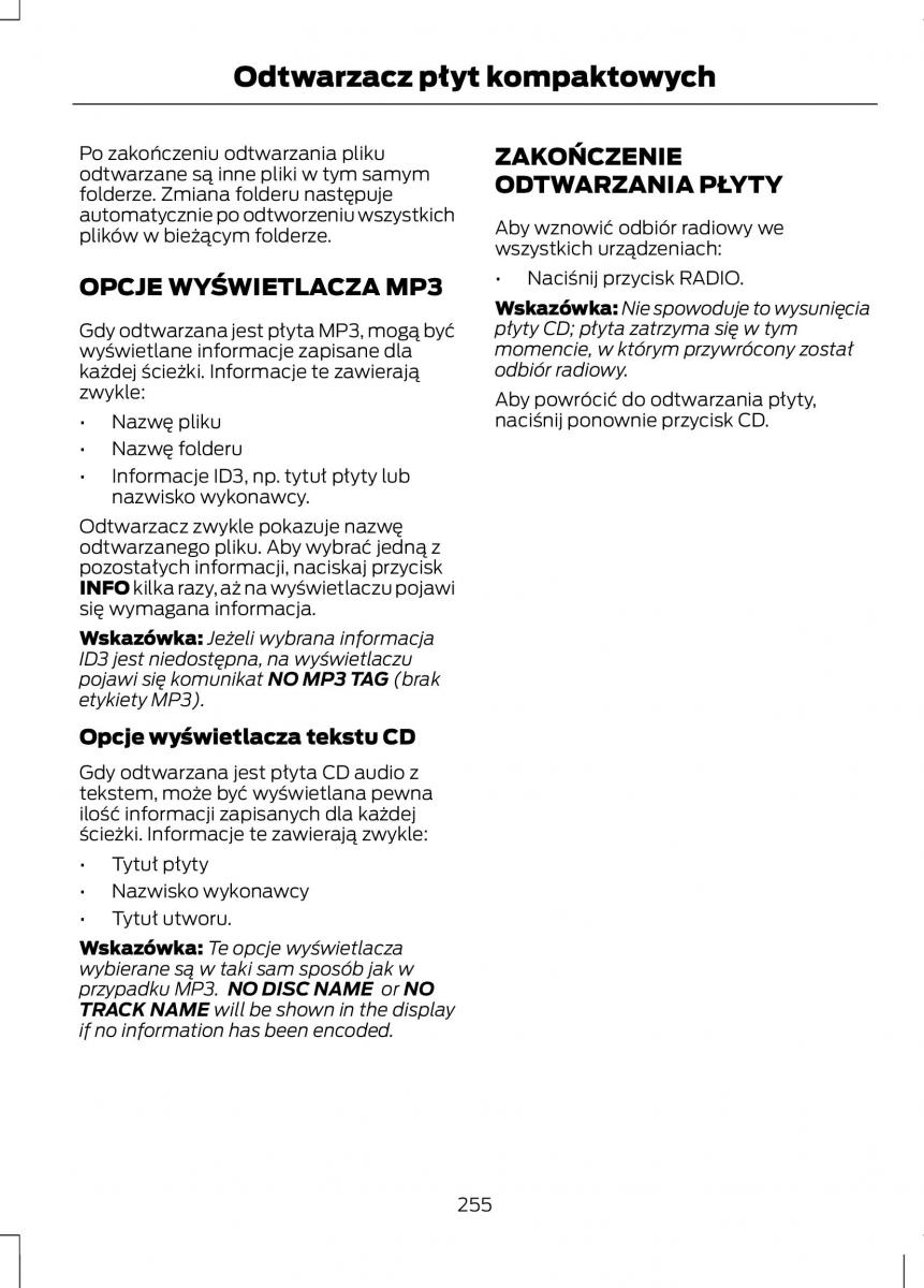  Ford C Max Ford C Max II 2 instrukcja / page 257