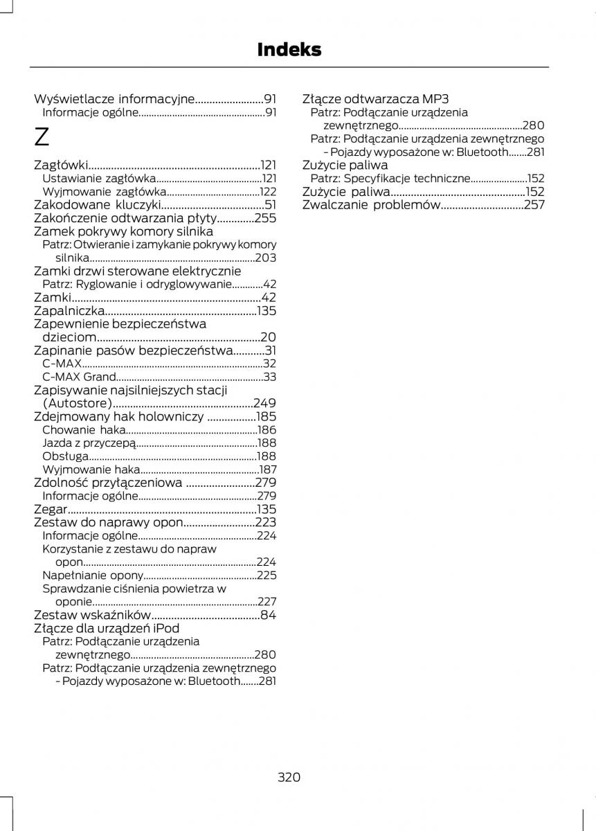 manual  Ford C Max II 2 instrukcja / page 322