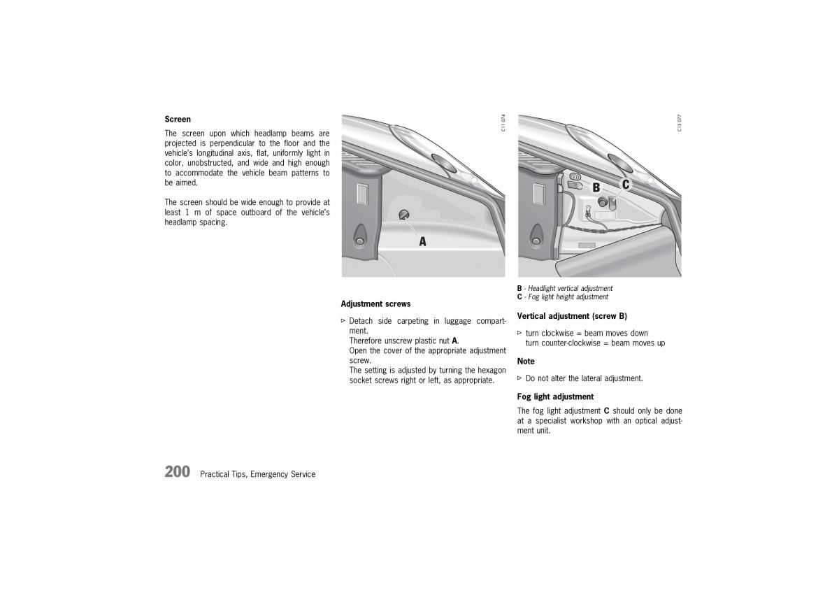 Porsche 911 996 owners manual / page 200