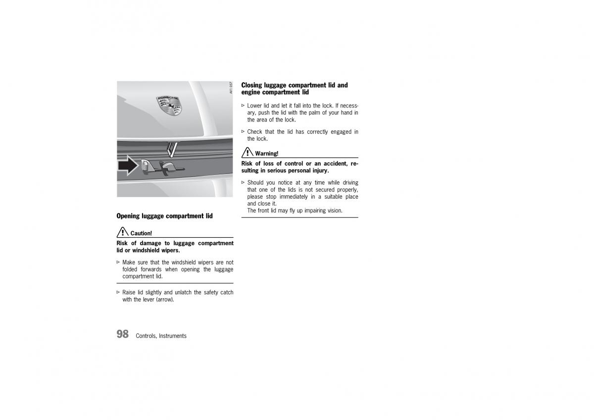 Porsche 911 GT2 996 owners manual / page 98