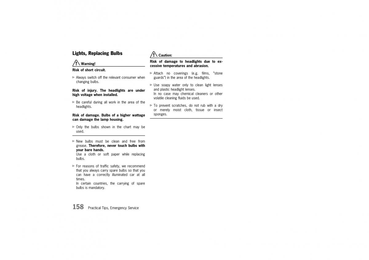 Porsche 911 GT2 996 owners manual / page 158