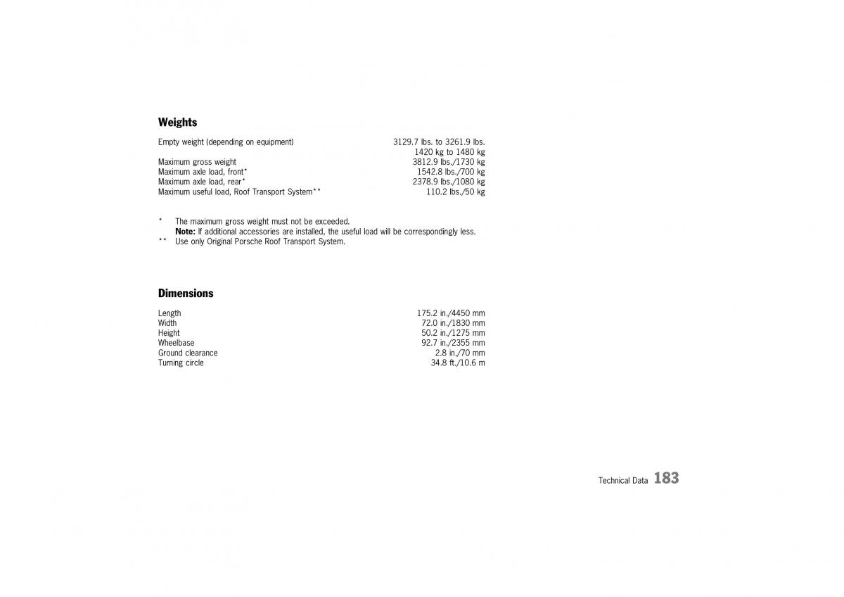 Porsche 911 GT2 996 owners manual / page 183