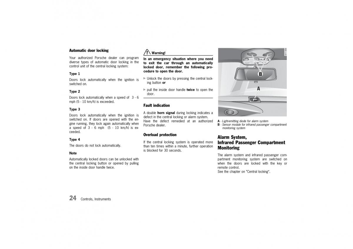 Porsche 911 GT2 996 owners manual / page 24