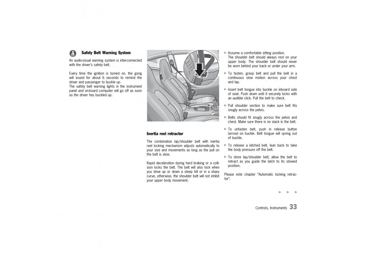 Porsche 911 GT2 996 owners manual / page 33