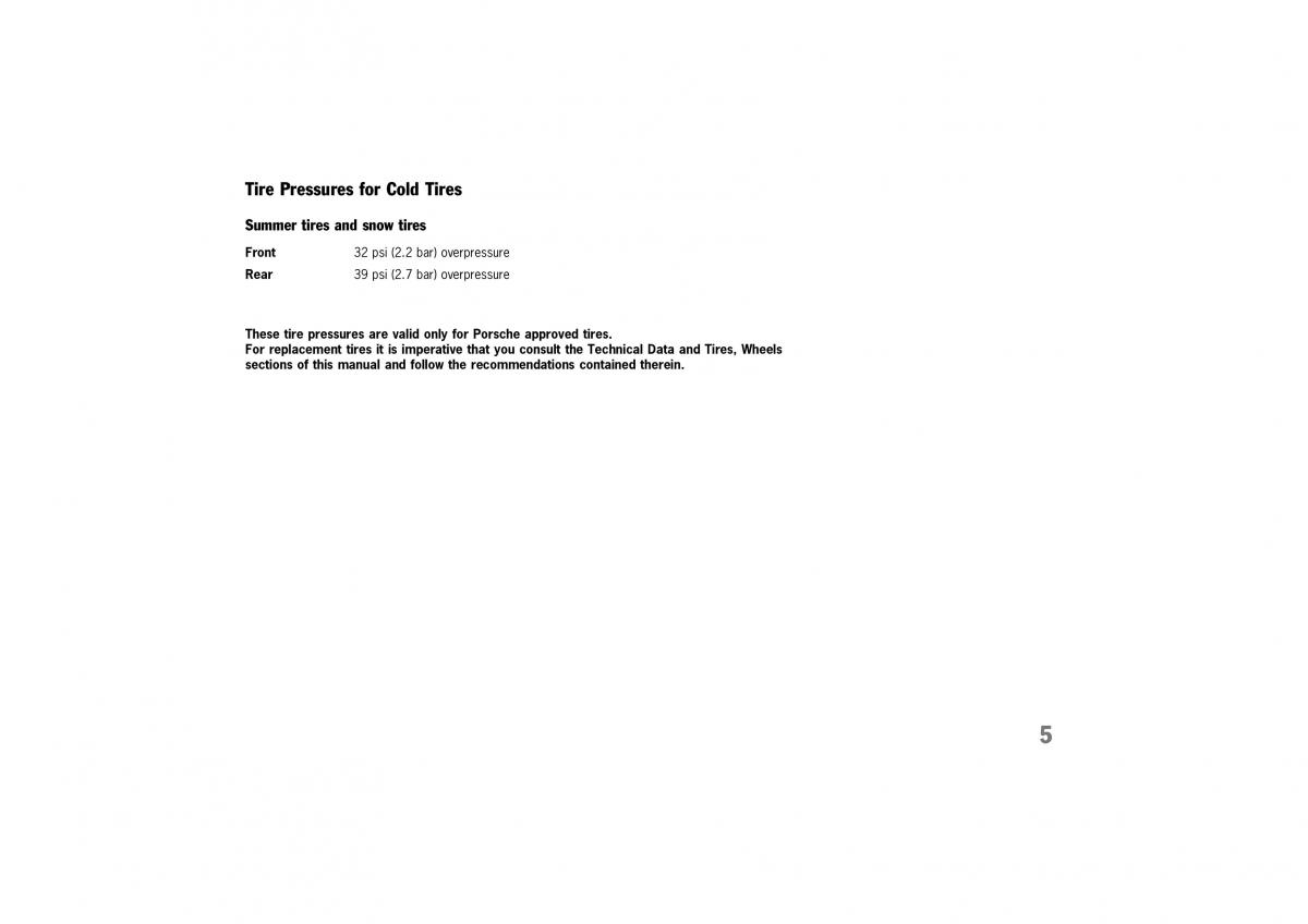 Porsche 911 GT2 996 owners manual / page 5