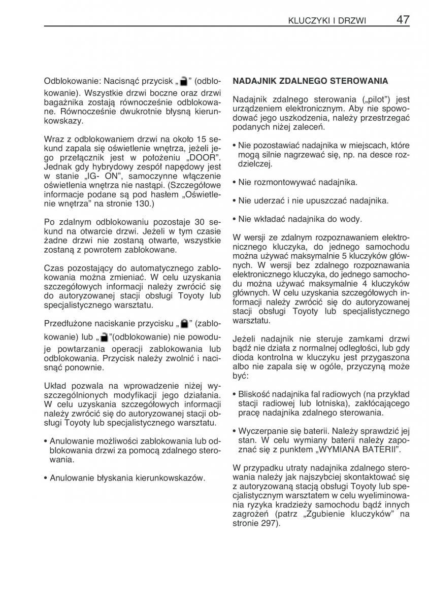 Toyota Prius II 2 NHW20 instrukcja obslugi / page 60