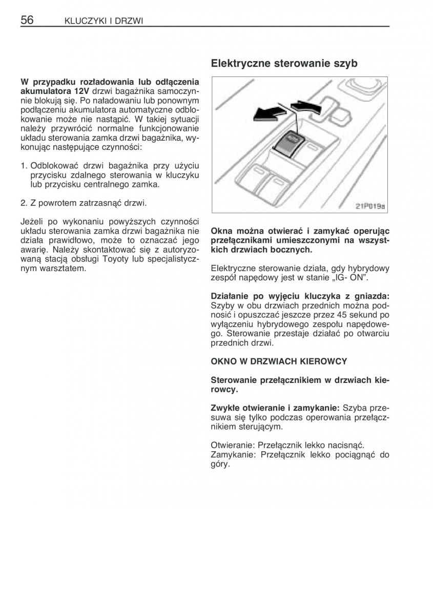 Toyota Prius II 2 NHW20 instrukcja obslugi / page 69