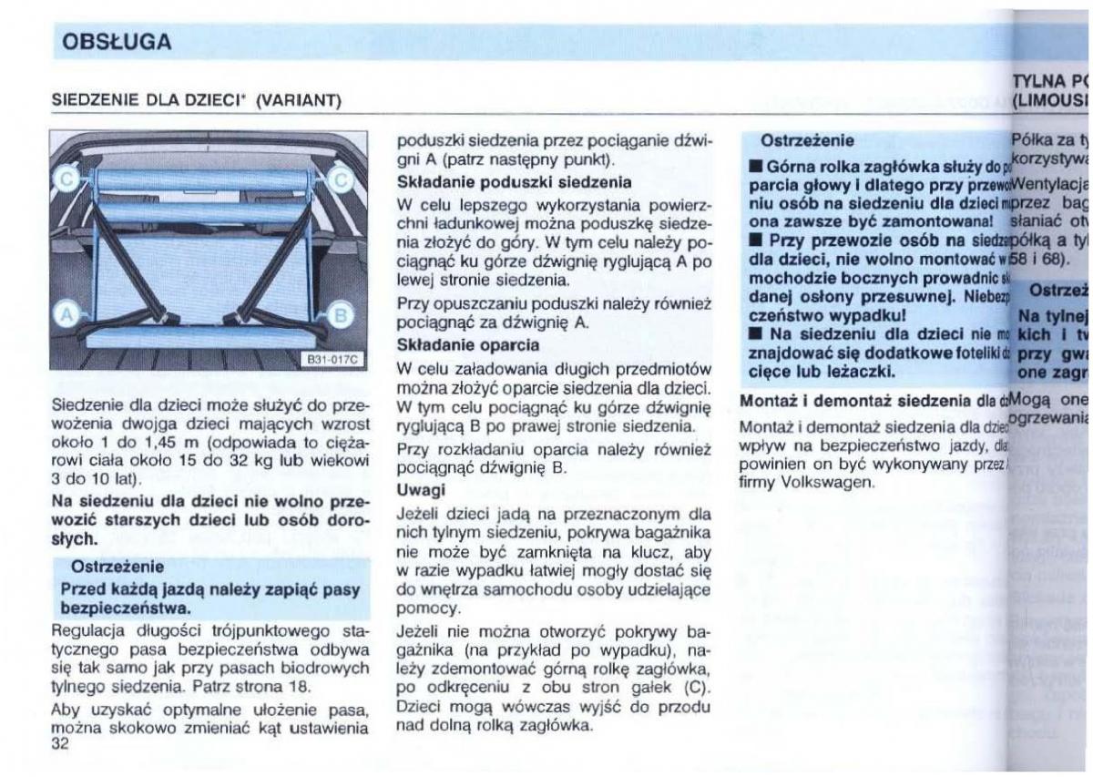 VW Passat B4 instrukcja obslugi / page 34