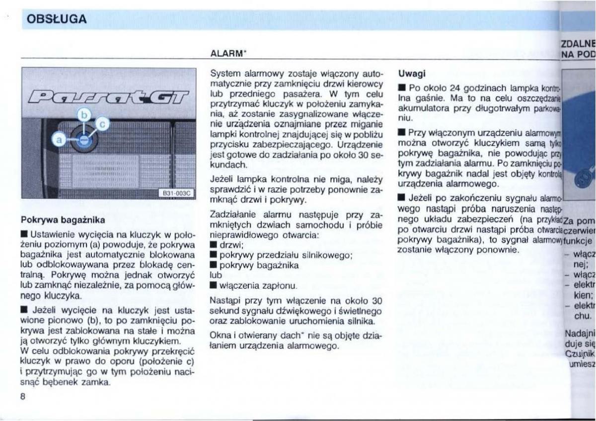 VW Passat B4 instrukcja obslugi / page 10
