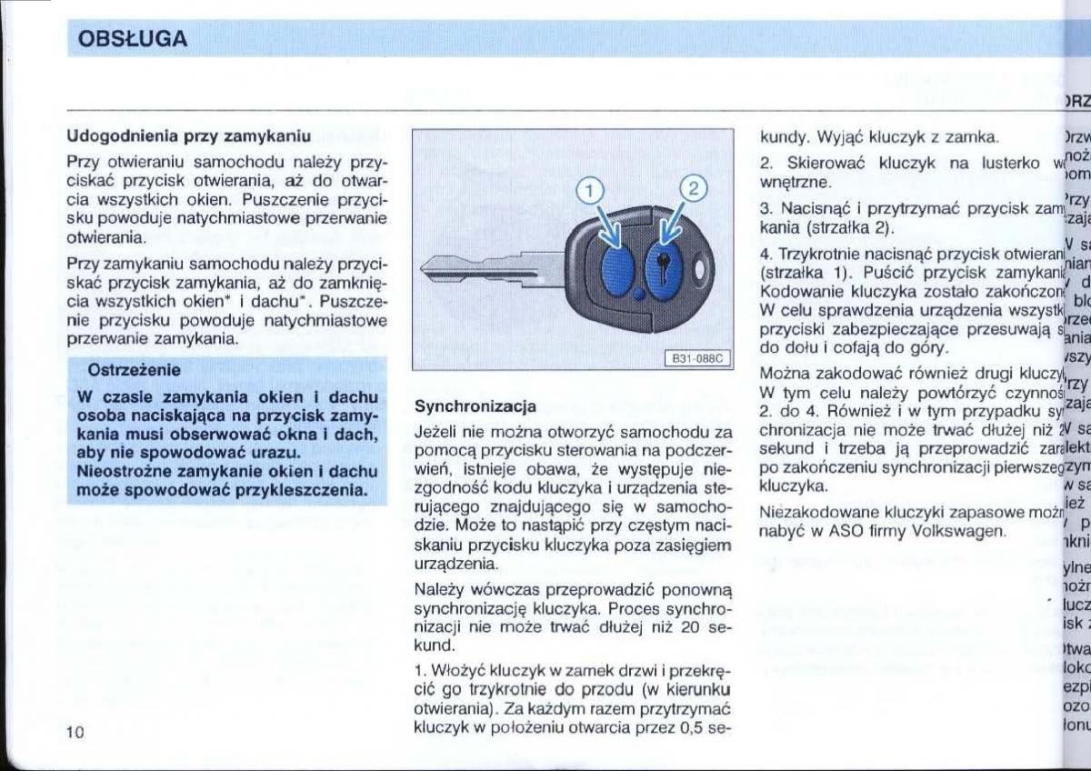 VW Passat B4 instrukcja obslugi / page 12