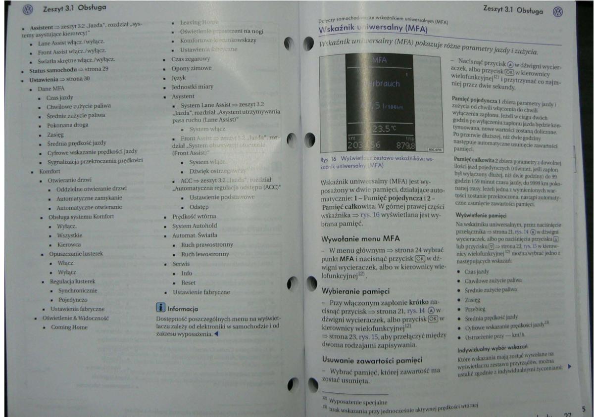 VW Passat B6 instrukcja obslugi / page 16