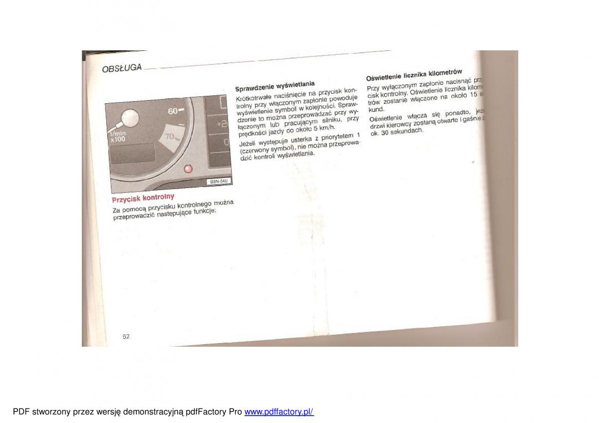 Audi TT I 1 instrukcja obslugi / page 61