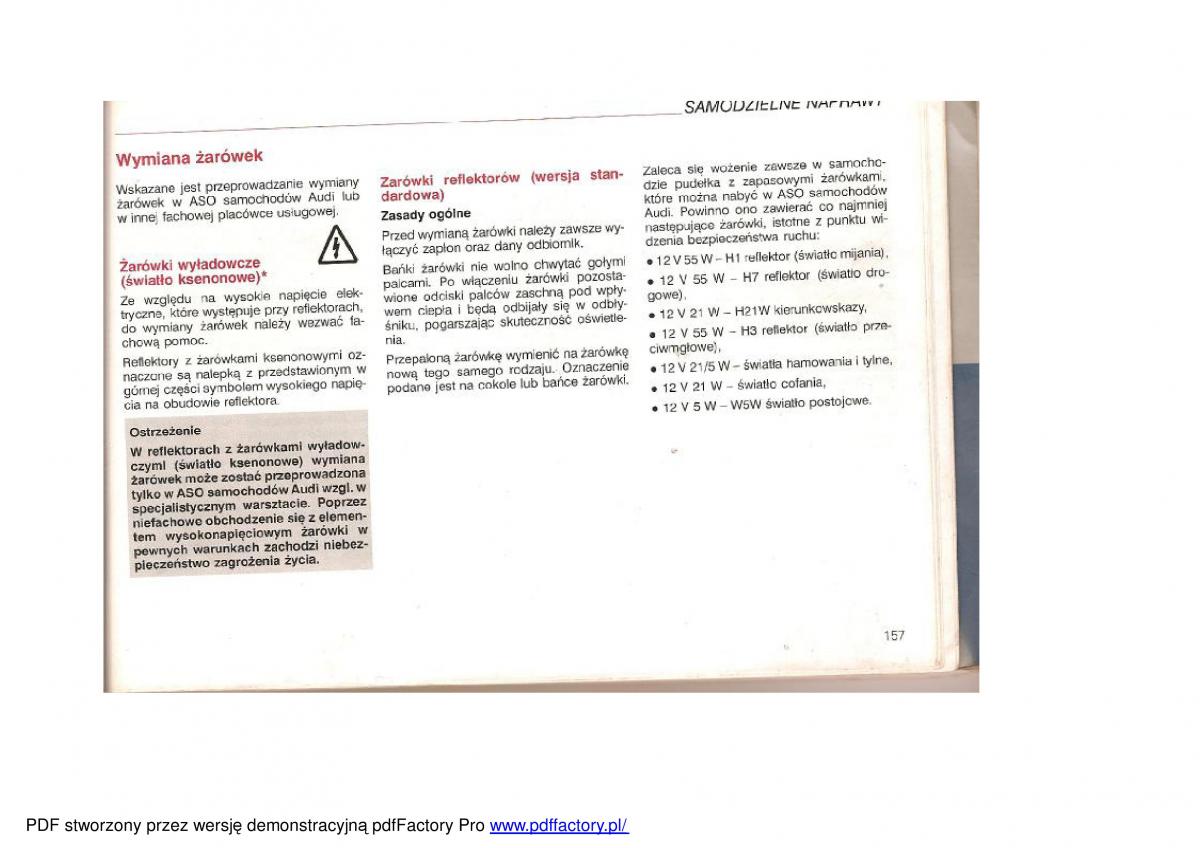 Audi TT I 1 instrukcja obslugi / page 155
