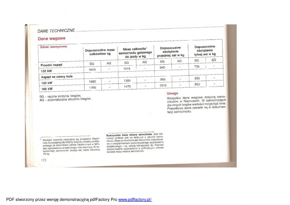 manual  Audi TT I 1 instrukcja / page 169