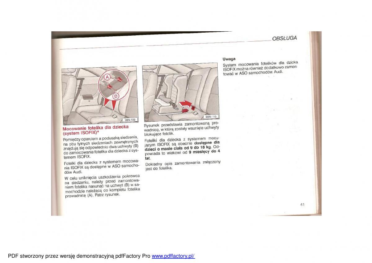 Audi TT I 1 instrukcja obslugi / page 40