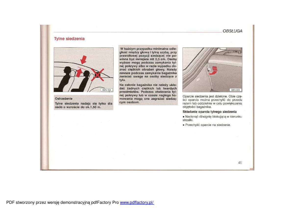 Audi TT I 1 instrukcja obslugi / page 44