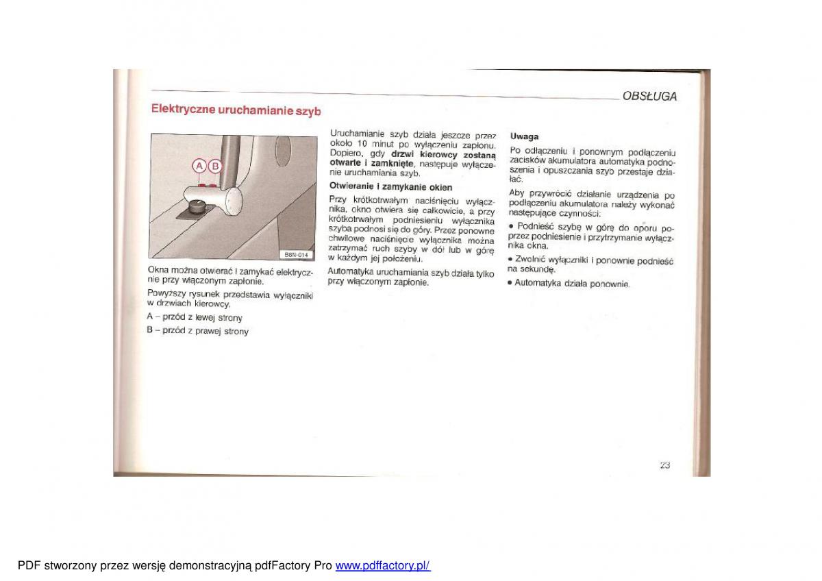 Audi TT I 1 instrukcja obslugi / page 22