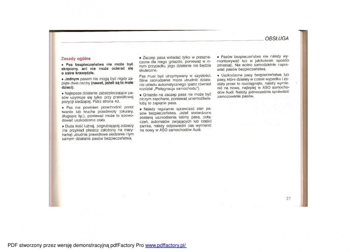 Audi TT I 1 instrukcja obslugi / page 26