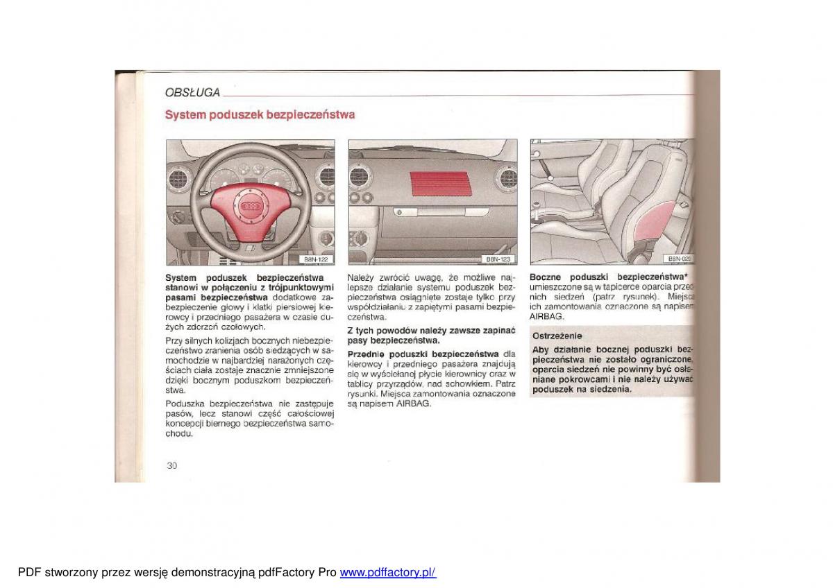 Audi TT I 1 instrukcja obslugi / page 29