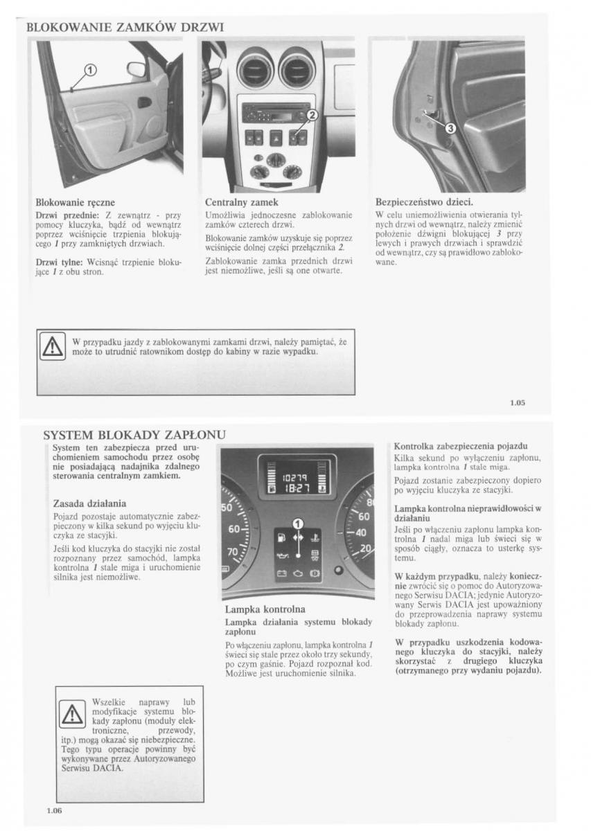 manual  Dacia Logan I 1 instrukcja / page 6