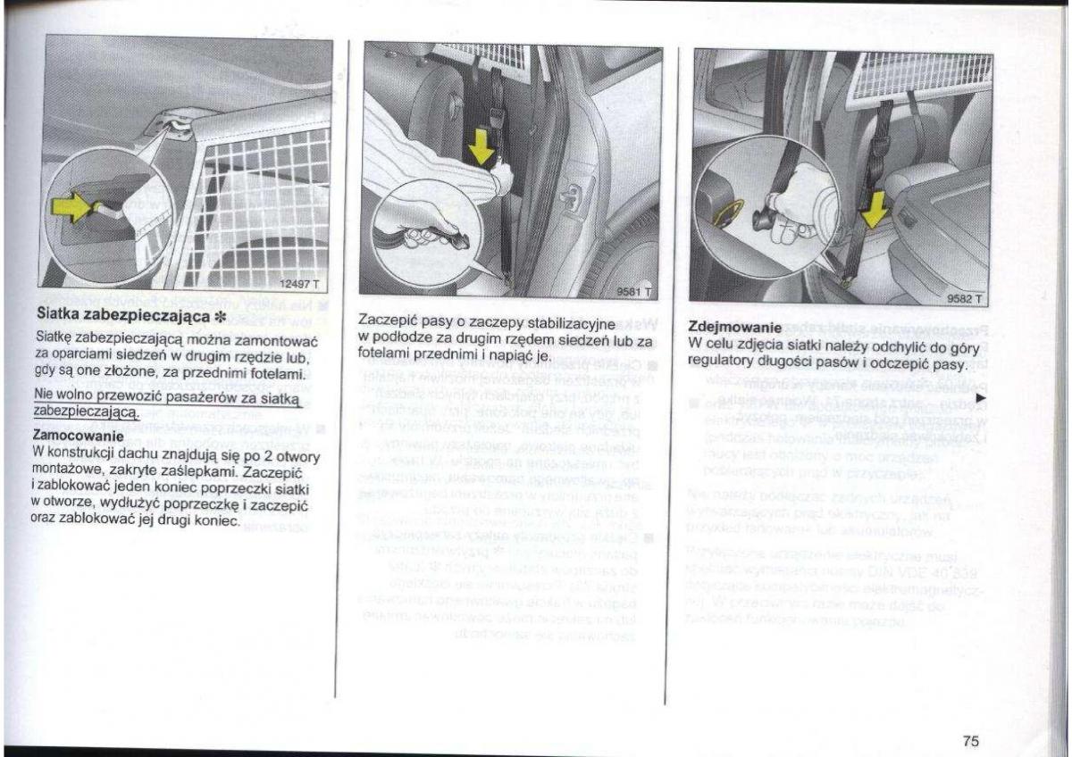 Opel Zafira A Vauxhall instrukcja obslugi / page 76