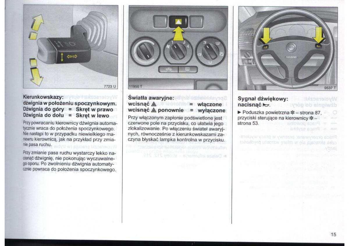 Opel Zafira A Vauxhall instrukcja obslugi / page 16