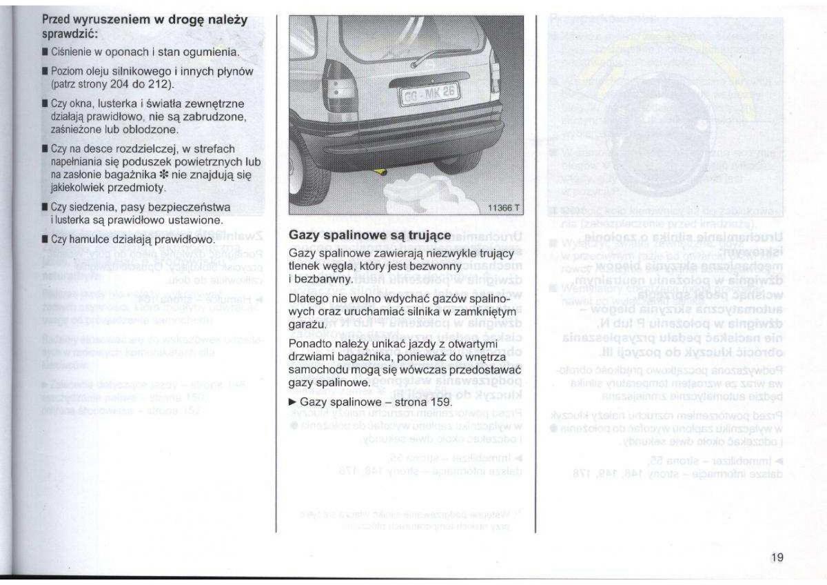 Opel Zafira A Vauxhall instrukcja obslugi / page 20