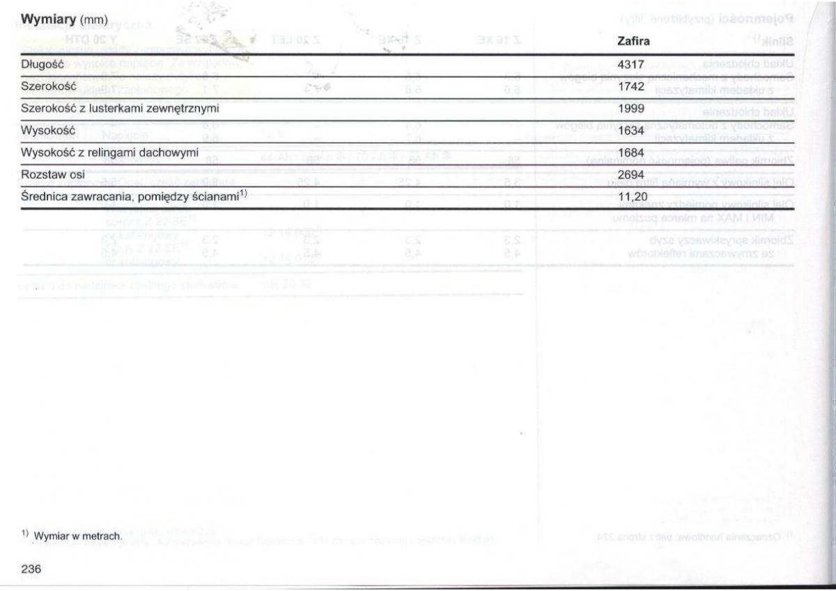 Opel Zafira A Vauxhall instrukcja obslugi / page 237