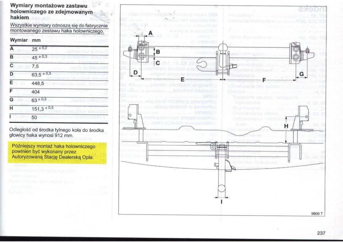 Opel Zafira A Vauxhall instrukcja obslugi / page 238