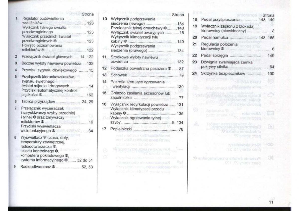 Opel Zafira A Vauxhall instrukcja obslugi / page 12