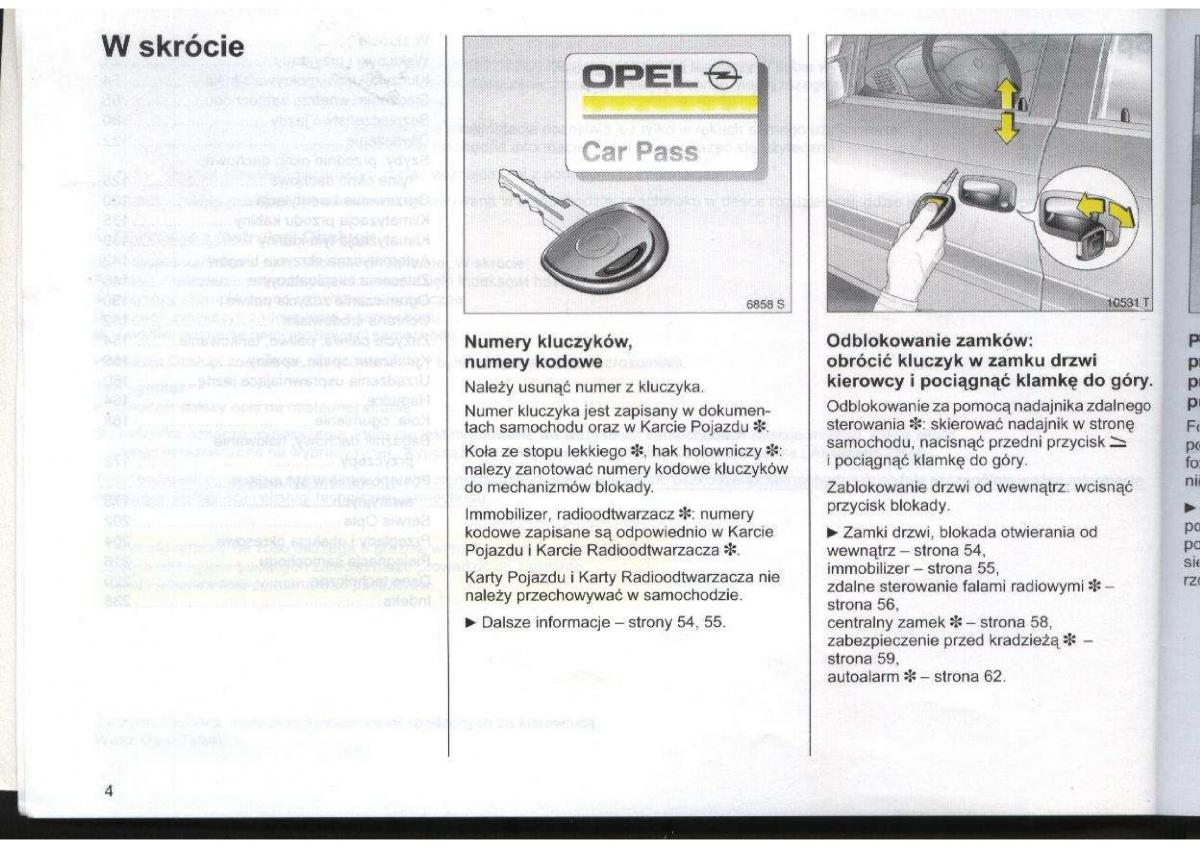 Opel Zafira A Vauxhall instrukcja obslugi / page 5