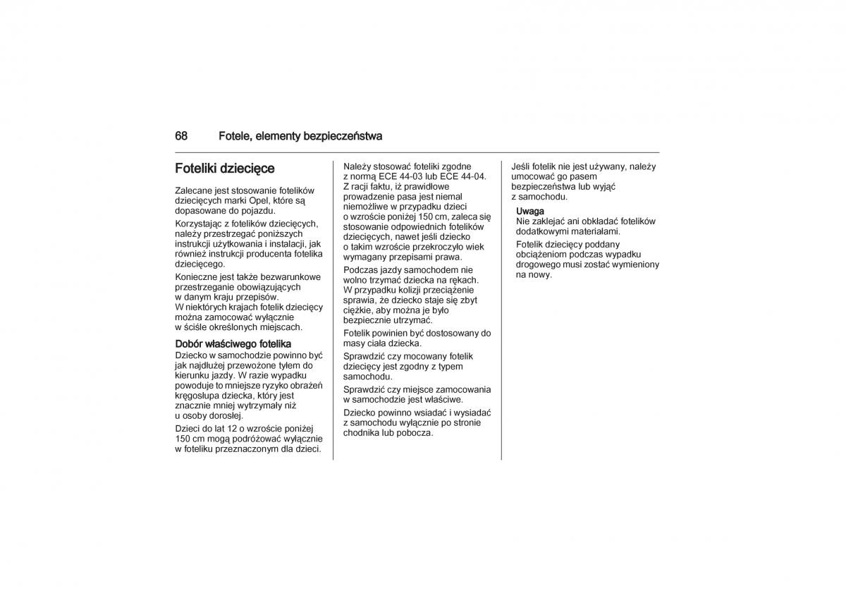 Opel Zafira B Vauxhall instrukcja obslugi / page 68