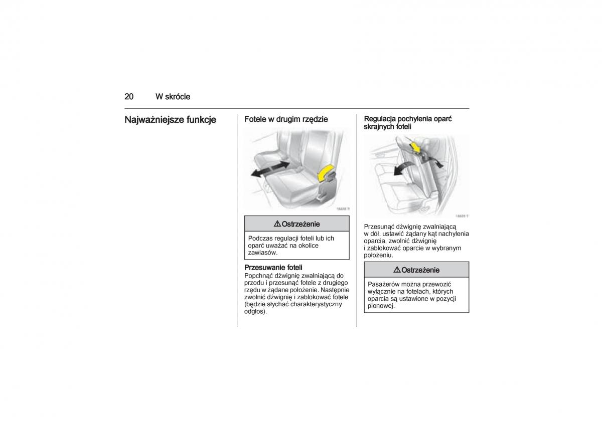 Opel Zafira B Vauxhall instrukcja obslugi / page 20