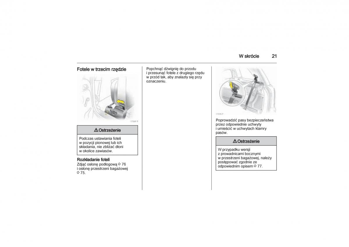 manual  Opel Zafira B Vauxhall instrukcja / page 21