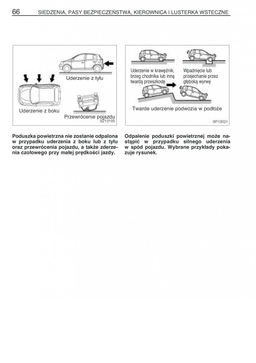 Toyota Yaris I 1 Vitz Echo instrukcja obslugi / page 73