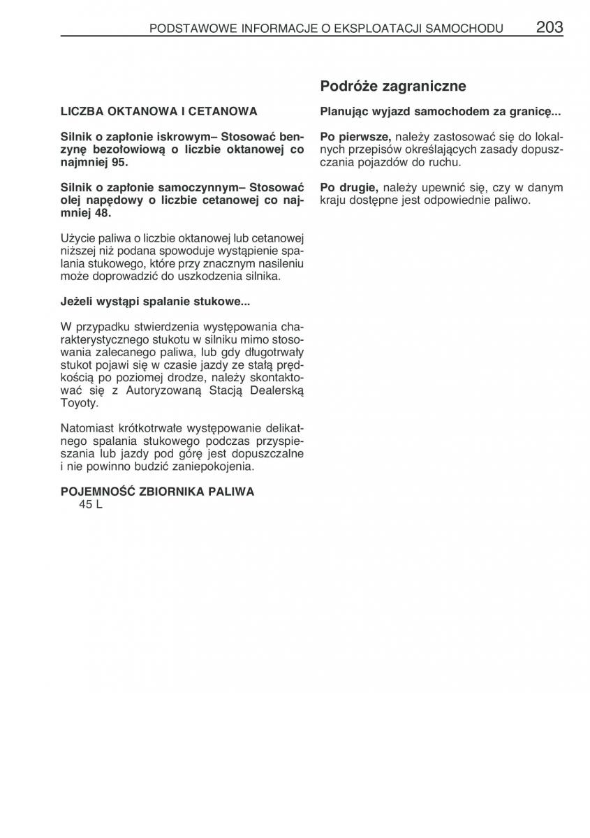 Toyota Yaris I 1 Vitz Echo instrukcja obslugi / page 210