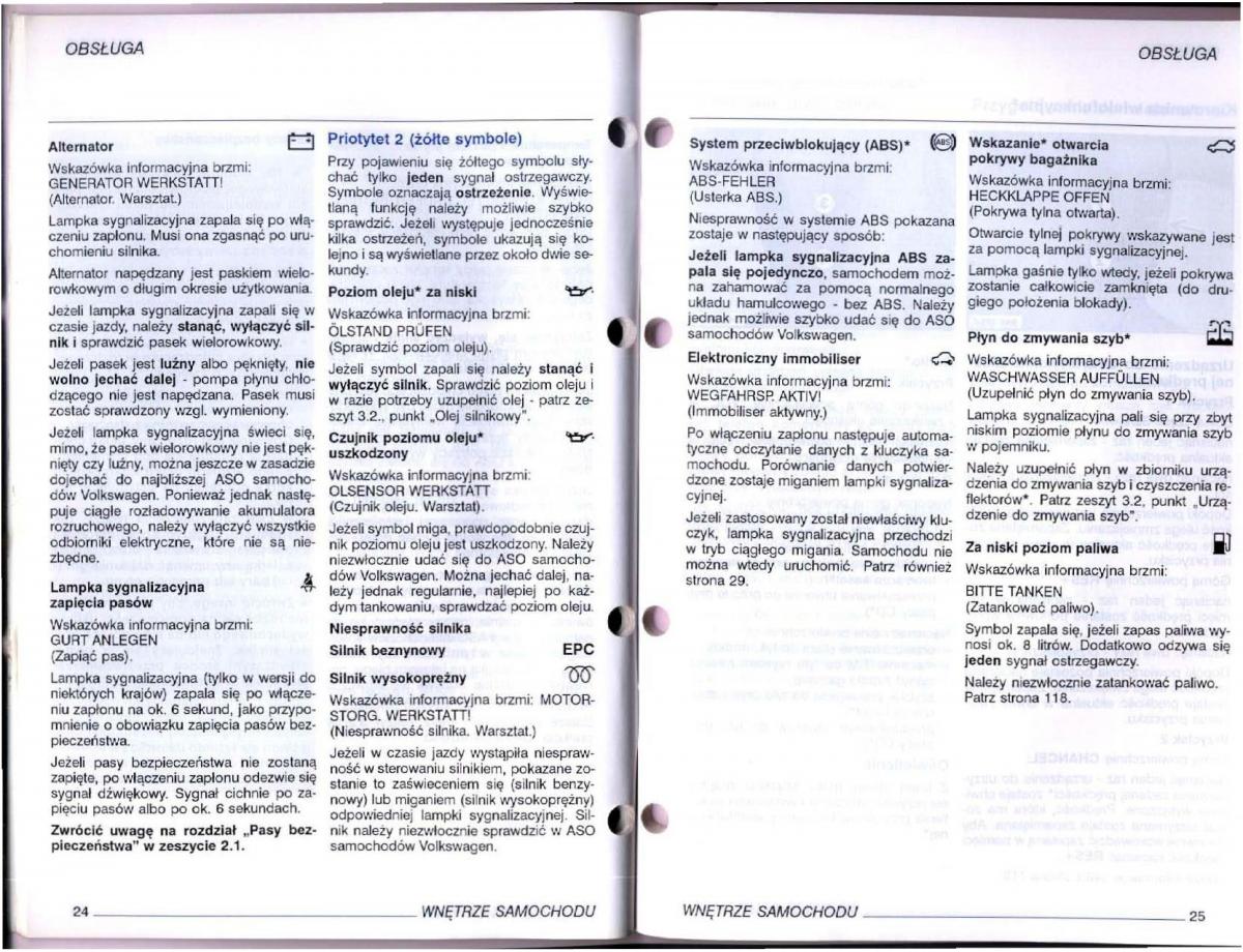 manual  VW Passat B5 instrukcja / page 13