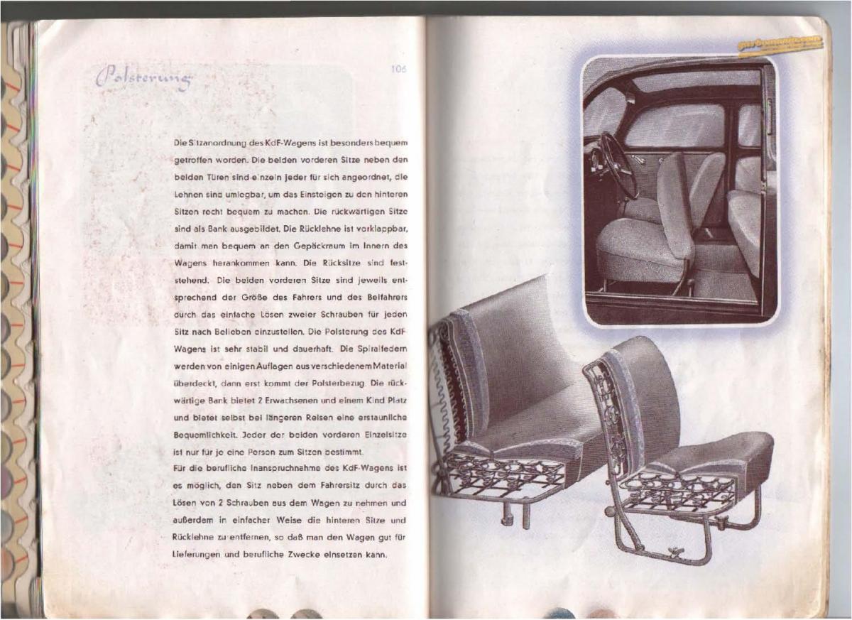 VW Beetle 1939 Garbus owners manual Handbuch / page 55