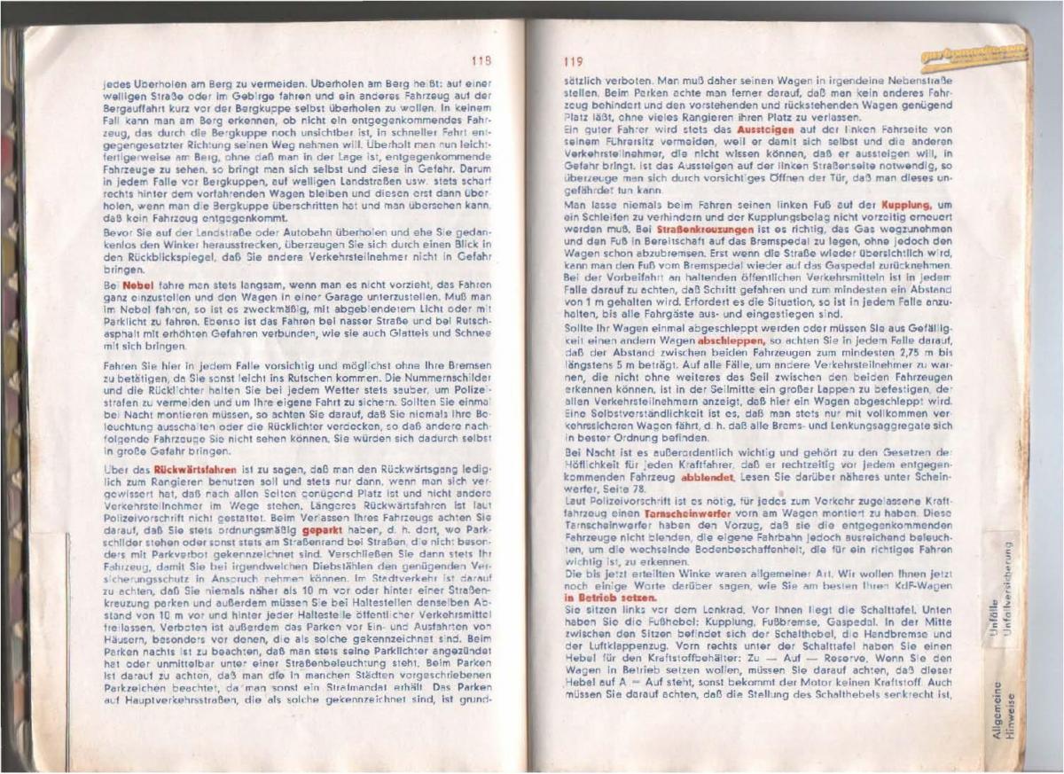 VW Beetle 1939 Garbus owners manual Handbuch / page 62