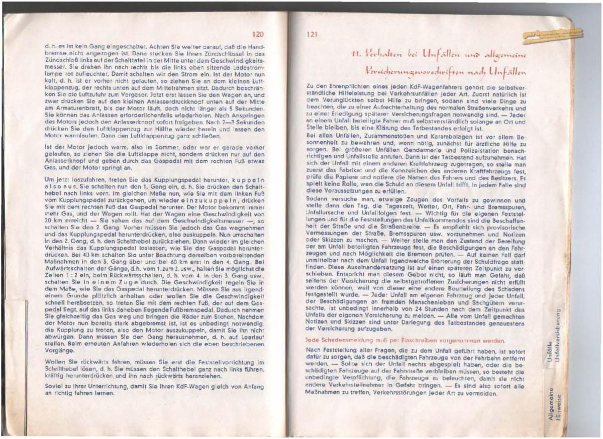 VW Beetle 1939 Garbus owners manual Handbuch / page 63