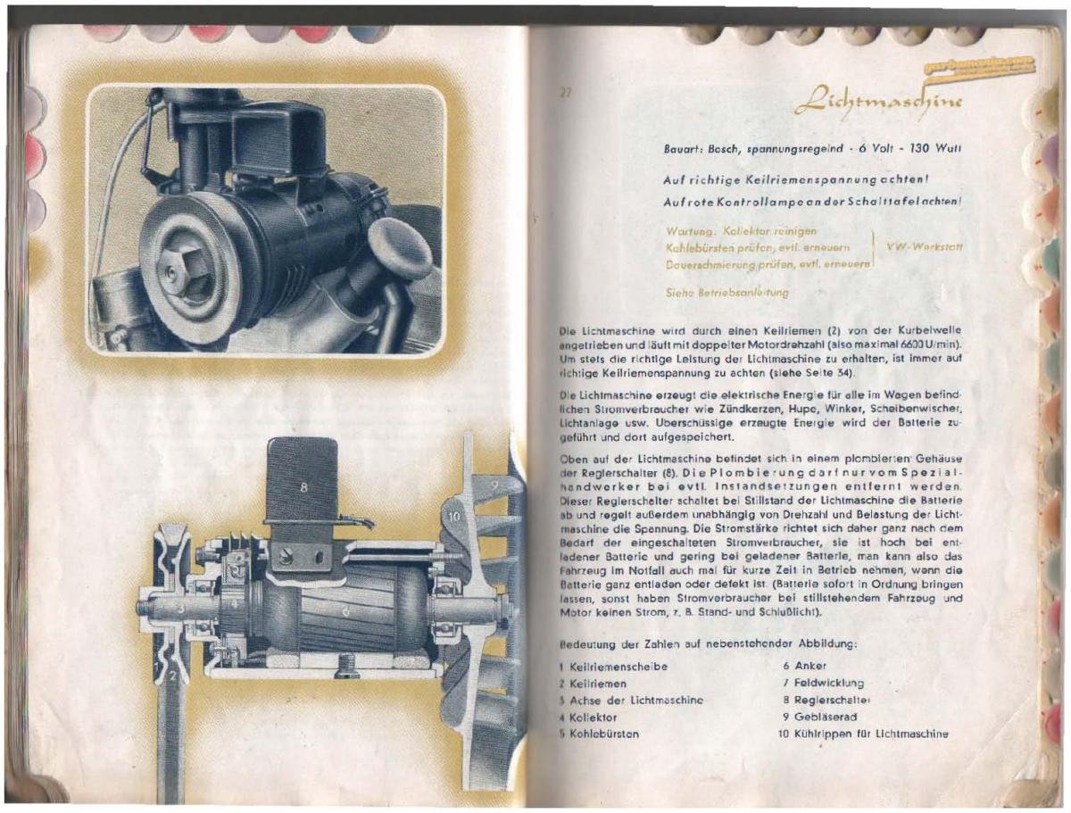VW Beetle 1939 Garbus owners manual Handbuch / page 15