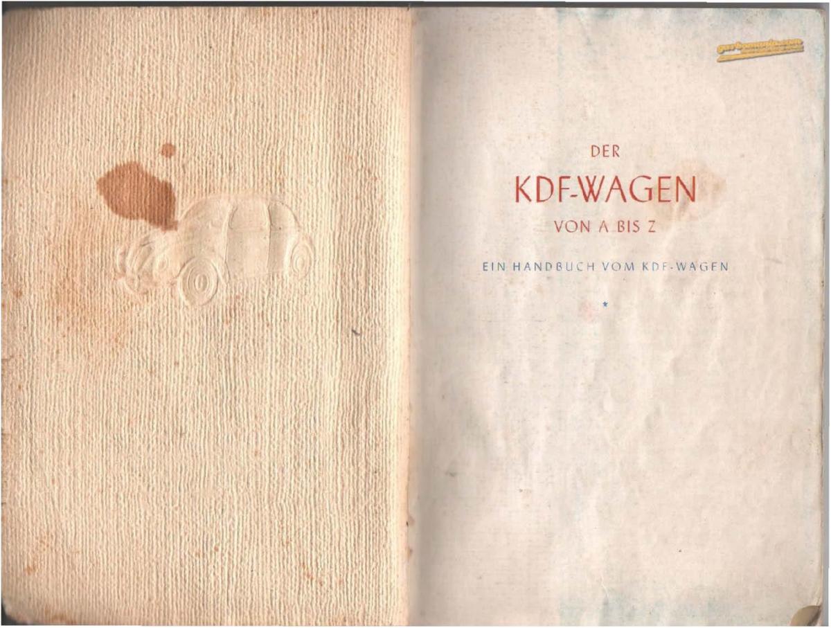 VW Beetle 1939 Garbus owners manual Handbuch / page 2