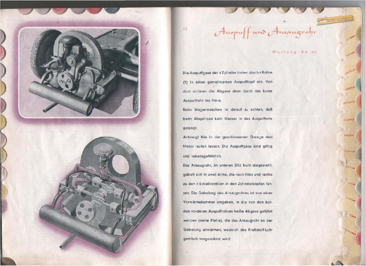 VW Beetle 1939 Garbus owners manual Handbuch / page 21