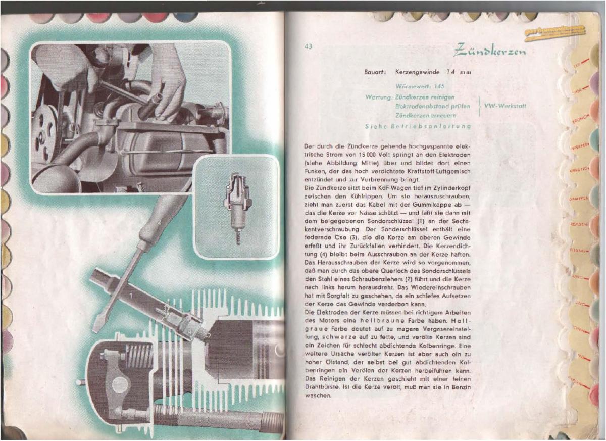 VW Beetle 1939 Garbus owners manual Handbuch / page 22