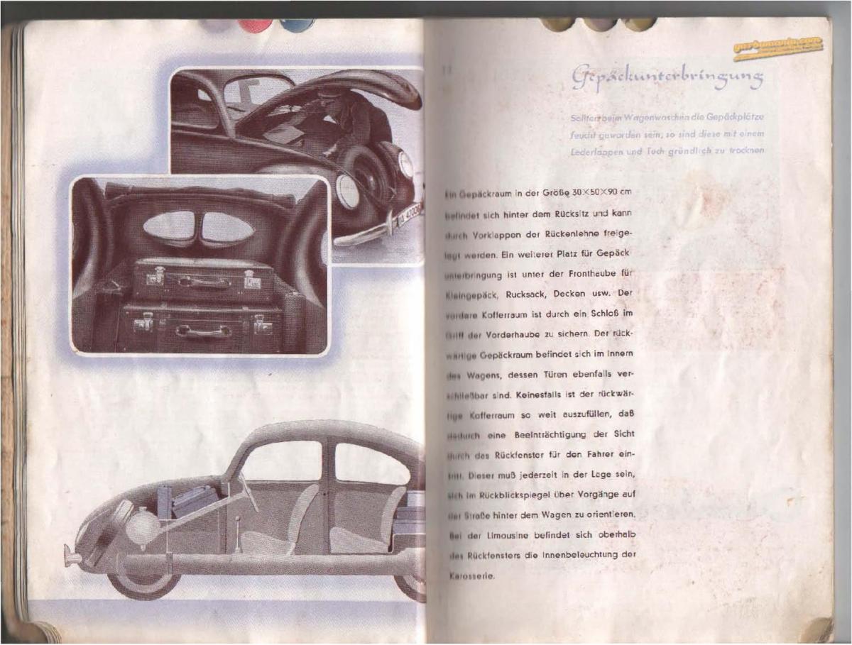 VW Beetle 1939 Garbus owners manual Handbuch / page 8