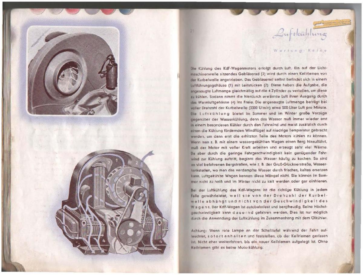 VW Beetle 1939 Garbus owners manual Handbuch / page 12