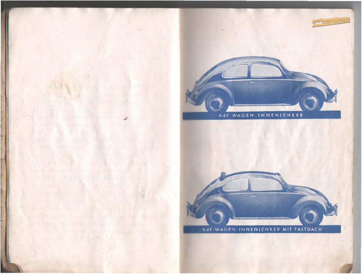 VW Beetle 1939 Garbus owners manual Handbuch / page 5