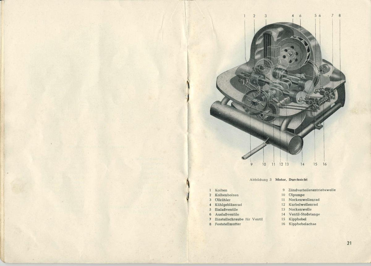 manual  VW Beetle 1950 Garbus owners manual Handbuch / page 12