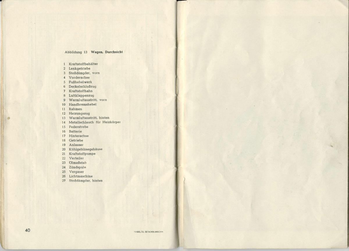 manual  VW Beetle 1950 Garbus owners manual Handbuch / page 22