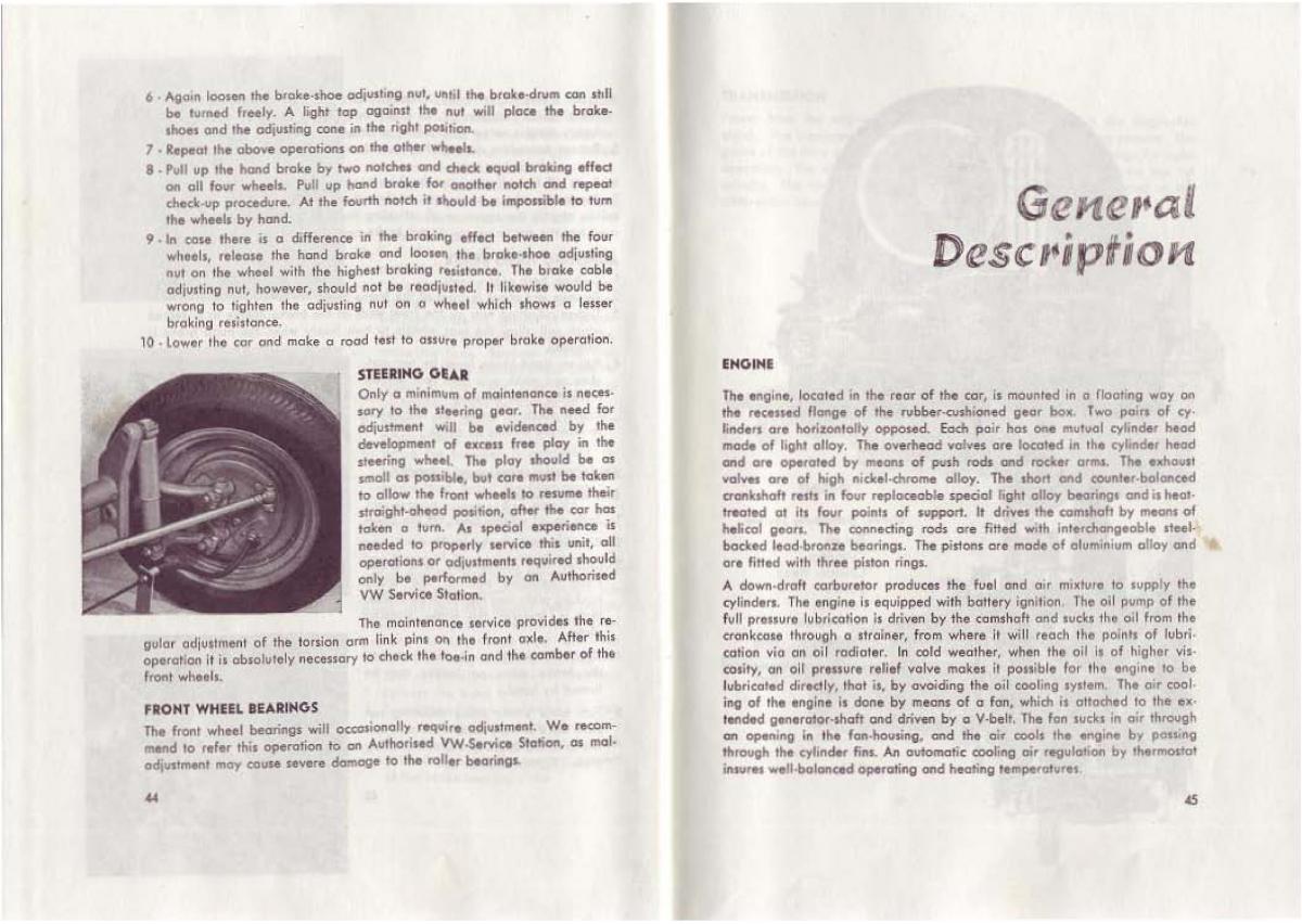 VW Beetle 1952 Garbus owners manual / page 16